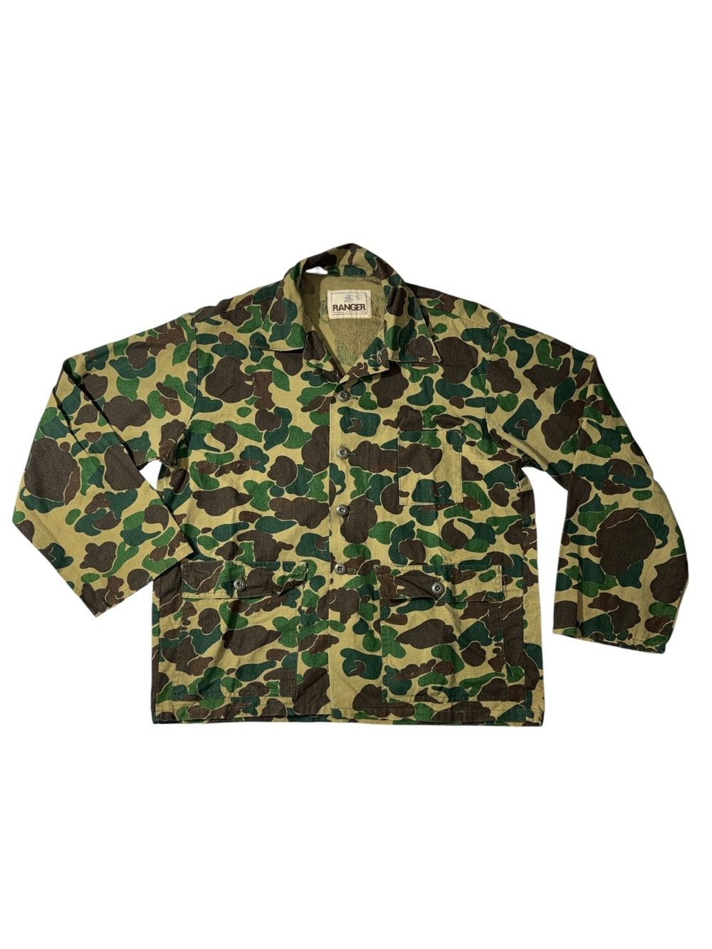 VINTAGE Ranger mens L Large green 60s 70s button up outdoor hunting shirt EuC